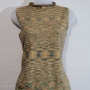 bice' Vintage sleeveless multicolor top with metallic flakes  Sz Med. 232